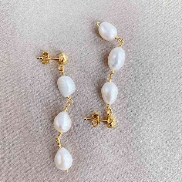freshwater pearl 925 sterling silver dangle earrings 18k gold color irregular shape women luxury brand fine jewelry, Golden
freshwater pearl 925 sterling silver dangle earrings 18k gold color irregular shape women luxury brand fine jewelry, Golden