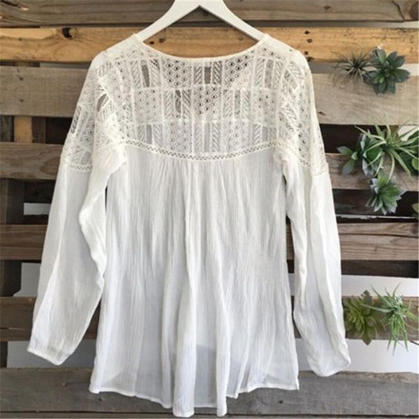 women's blouses & shirts fashion women spring autumn mesh patchwork design lace o-neck long sleeve solid pullovers top, White
women's blouses & shirts fashion women spring autumn mesh patchwork design lace o-neck long sleeve solid pullovers top, White