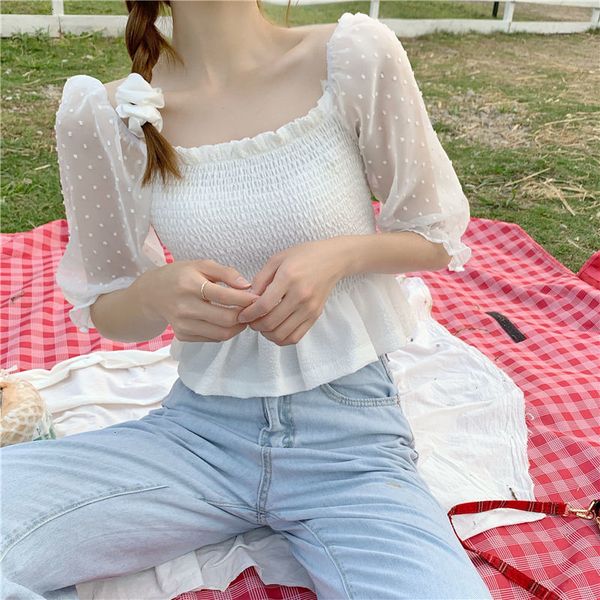2021 new chiffon off the shoulder sleeve lace shirt office lady summer japan style french korean blouse women l5z5 1ttm, White
2021 new chiffon off the shoulder sleeve lace shirt office lady summer japan style french korean blouse women l5z5 1ttm, White