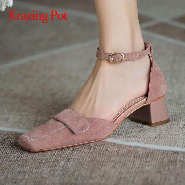 dress shoes krazing pot sheep suede square toe med heel buckle strap summer korean street beauty lady dating fashion women pumps l24, Black
dress shoes krazing pot sheep suede square toe med heel buckle strap summer korean street beauty lady dating fashion women pumps l24, Black