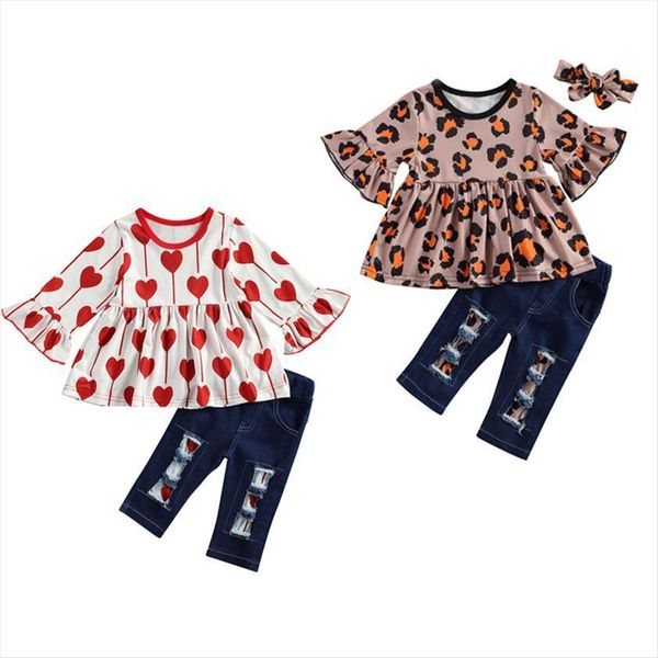 valentines days lovely kids girls clothes sets love heart leopard print flare sleeve dress hole denim pants, White
valentines days lovely kids girls clothes sets love heart leopard print flare sleeve dress hole denim pants, White