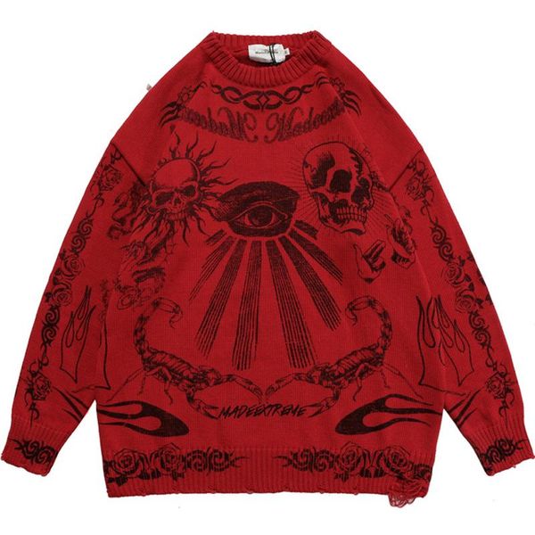 men's sweaters mens skull graffiti print cotton harajuku streetwear oversize couple loose retro pullover knitted, White;black
men's sweaters mens skull graffiti print cotton harajuku streetwear oversize couple loose retro pullover knitted, White;black