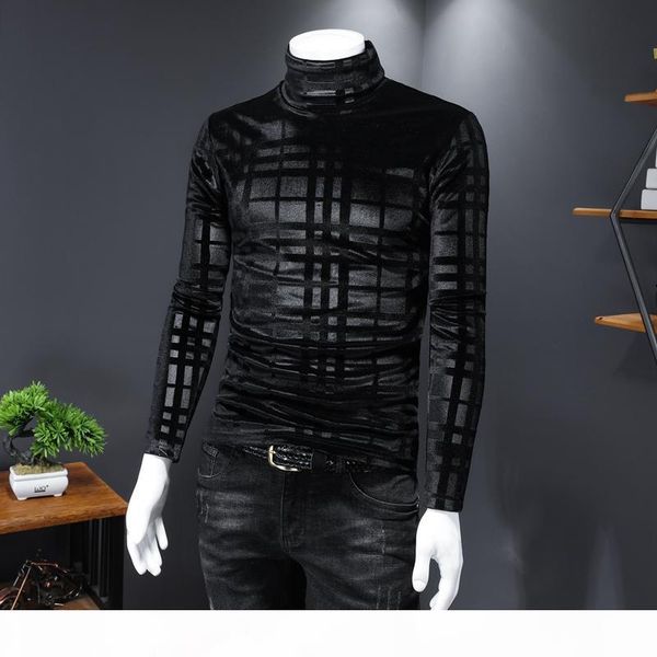 dark pattern plaid turtleneck bottoming shirt men's trend autumn and winter gold velvet slim guy long-sleeved t-shirt small shirt, White;black
dark pattern plaid turtleneck bottoming shirt men's trend autumn and winter gold velvet slim guy long-sleeved t-shirt small shirt, White;black
