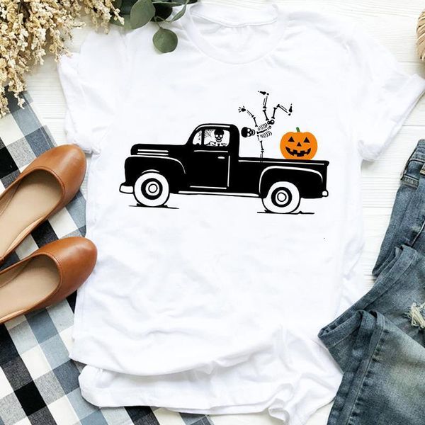 women lady skull truck pumpkin 90s halloween thanksgiving print womens clothes shirt t tee for tshirt female graphic t-shirt, White
women lady skull truck pumpkin 90s halloween thanksgiving print womens clothes shirt t tee for tshirt female graphic t-shirt, White
