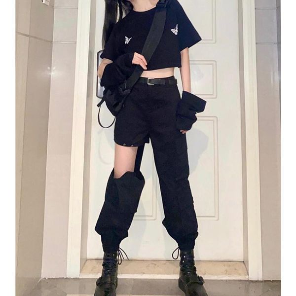 women's pants & capris 2021 hollow out cargo for women handsome high street trousers elastic waist female fashion casual trousere y72, Black;white
women's pants & capris 2021 hollow out cargo for women handsome high street trousers elastic waist female fashion casual trousere y72, Black;white