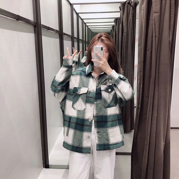 autumn winter plaid shirt loose oversize lapel female pocket button vintage soft 8 color jacket 2021 g2t2, Tan;black
autumn winter plaid shirt loose oversize lapel female pocket button vintage soft 8 color jacket 2021 g2t2, Tan;black