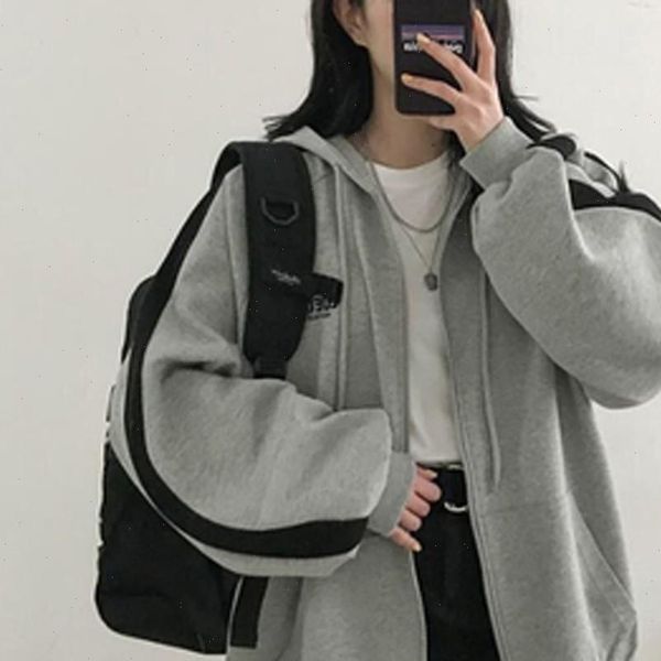 women hooded splicing long sleeve jacket coat loose cotton jacket fashion spring hoodies autumn women zipper casual coats j4s, Black
women hooded splicing long sleeve jacket coat loose cotton jacket fashion spring hoodies autumn women zipper casual coats j4s, Black