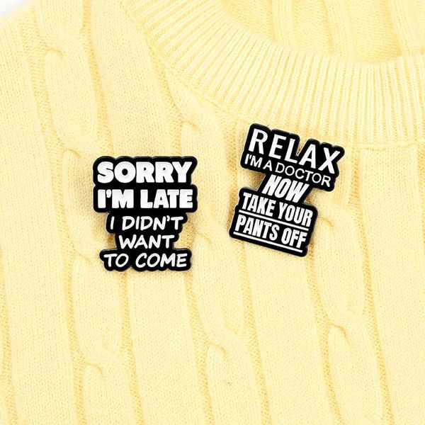 pins, brooches l' late l didn't to come want enamel pin custom dialogue bag lapel black white badges jewelry gifts for students, Gray
pins, brooches l' late l didn't to come want enamel pin custom dialogue bag lapel black white badges jewelry gifts for students, Gray