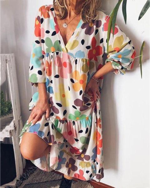 casual dresses mid-calf print three-quarter sleeve pullover color block dress women summer stylish floral v neck knee length, Black;gray
casual dresses mid-calf print three-quarter sleeve pullover color block dress women summer stylish floral v neck knee length, Black;gray