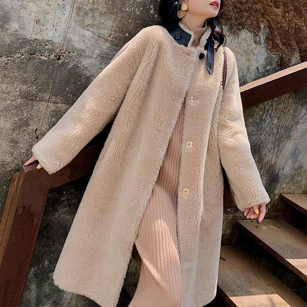 women's fur & faux sheep shearing winter coat women real korean 100% wool jacket clothes 2021 manteau femme 6611 yy1081, Black
women's fur & faux sheep shearing winter coat women real korean 100% wool jacket clothes 2021 manteau femme 6611 yy1081, Black