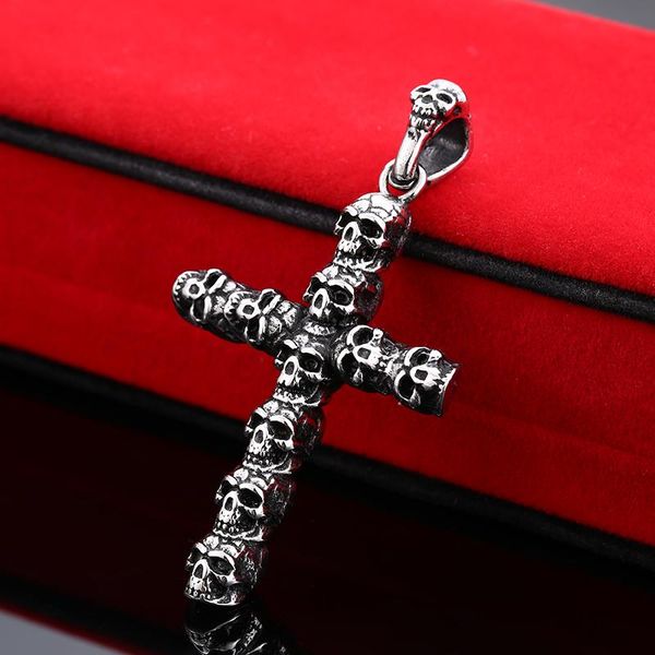 pendant necklaces 316l stainless steel punk cross skull gather necklace fashion men chain jewelry, Silver
pendant necklaces 316l stainless steel punk cross skull gather necklace fashion men chain jewelry, Silver