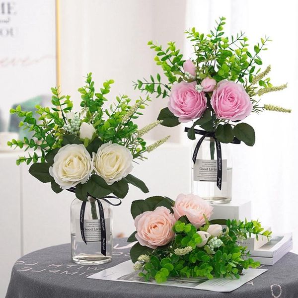 decorative flowers & wreaths 1 bundle artificial decorations fake eucalyptus rose with green leaves flores for home wedding decoration
decorative flowers & wreaths 1 bundle artificial decorations fake eucalyptus rose with green leaves flores for home wedding decoration