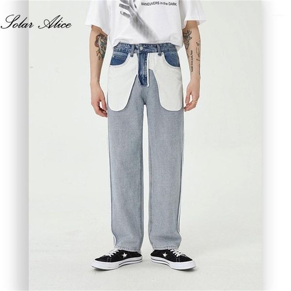 men's spring/summer mid-waist straight jeans reverse design casual pants, Blue
men's spring/summer mid-waist straight jeans reverse design casual pants, Blue