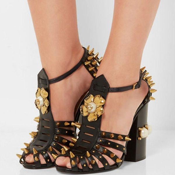 sandals arrival peep toe chunky heel women summer hollow outs stud leather strap fashion shoes, Black
sandals arrival peep toe chunky heel women summer hollow outs stud leather strap fashion shoes, Black