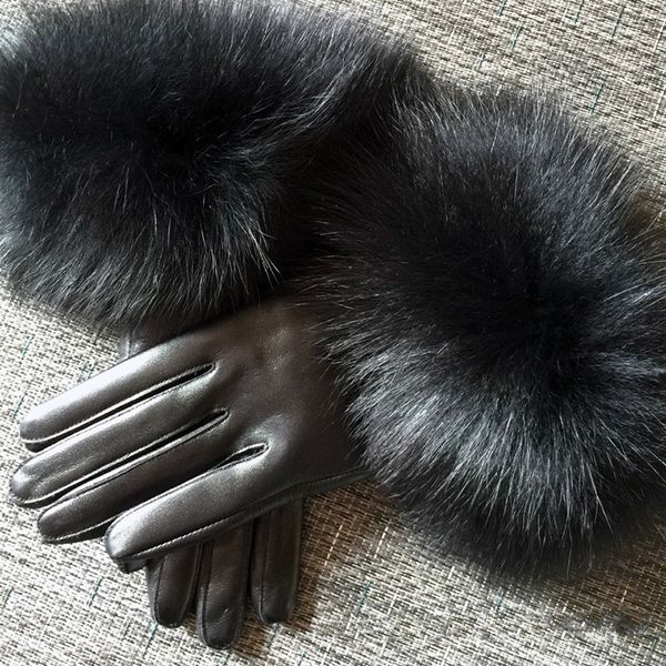 women real leather glove winter warm touch screen gloves real sheep fur fox fur gloves fashion black and white, Blue;gray
women real leather glove winter warm touch screen gloves real sheep fur fox fur gloves fashion black and white, Blue;gray