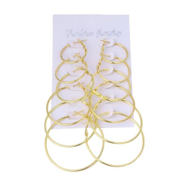 hoop & huggie 6pairs/set vintage dangle ring big circle earrings women steampunk ear clip l4me, Golden;silver
hoop & huggie 6pairs/set vintage dangle ring big circle earrings women steampunk ear clip l4me, Golden;silver