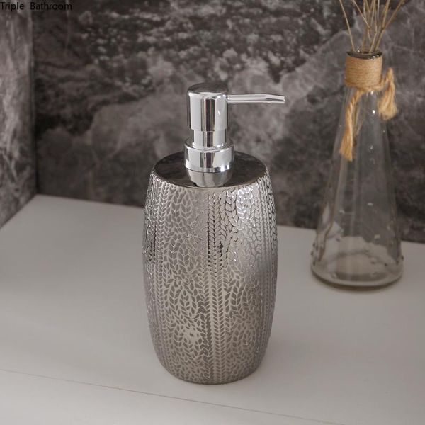 liquid soap dispenser 1pc 660ml nordic silver pattern ceramic lotion bottle shampoo wristband hand bathroom supplies
liquid soap dispenser 1pc 660ml nordic silver pattern ceramic lotion bottle shampoo wristband hand bathroom supplies