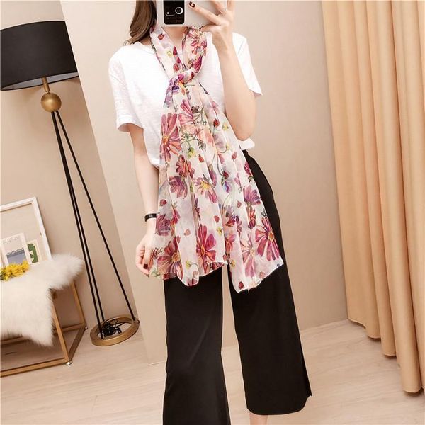 j1148 spring silk scarf women fashion long flower printed scarves ladies stoles warm beach shawls for women girls, Silver
j1148 spring silk scarf women fashion long flower printed scarves ladies stoles warm beach shawls for women girls, Silver
