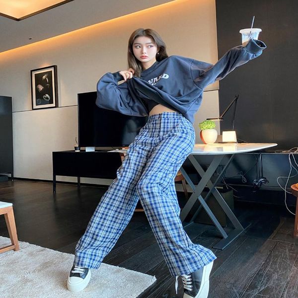 women's pants & capris real s 2021 spring plaid women loose pockets straight drape high waist slimming casual mopping y260, Black;white
women's pants & capris real s 2021 spring plaid women loose pockets straight drape high waist slimming casual mopping y260, Black;white