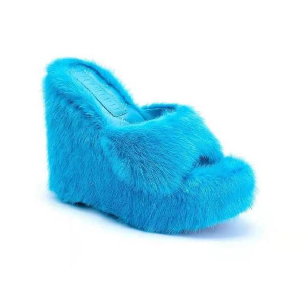 slippers 2022 luxury women feminine high-heeled fur drag outdoor all-match shoes round head wedges with mink, Black
slippers 2022 luxury women feminine high-heeled fur drag outdoor all-match shoes round head wedges with mink, Black