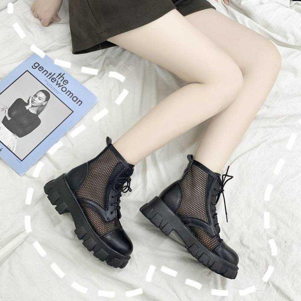 sandals mesh boots women's summer thin breathable hollow thick bottom fashion short tube british cool, Black
sandals mesh boots women's summer thin breathable hollow thick bottom fashion short tube british cool, Black