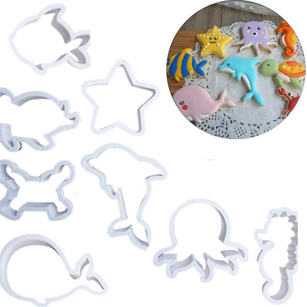 cake tools 8pcs/ set aquatic creatures modeling soft mold diy biscuit plunger baking cutter decorating #3n30 
cake tools 8pcs/ set aquatic creatures modeling soft mold diy biscuit plunger baking cutter decorating #3n30