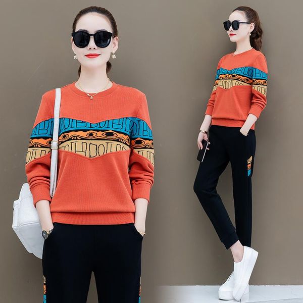 women's two piece pants fashion sweater suit 2021 ladies casual running sports long sleeve printing stitching blue orange black, White
women's two piece pants fashion sweater suit 2021 ladies casual running sports long sleeve printing stitching blue orange black, White