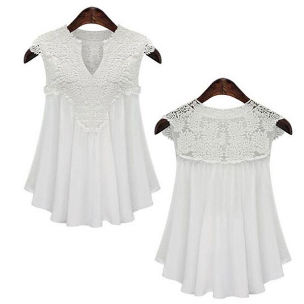 newly fashion summer women solid color v neck sleeveless shirt lace splice lady girl casual blouse plus size -5xl vk, White
newly fashion summer women solid color v neck sleeveless shirt lace splice lady girl casual blouse plus size -5xl vk, White