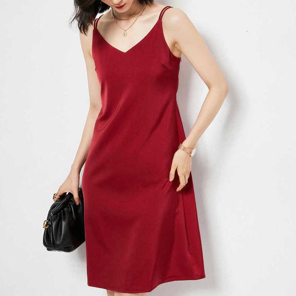 suspender skirt spring and summer silk satin sleevels solid loose v-neck mid length drs, Black;gray
suspender skirt spring and summer silk satin sleevels solid loose v-neck mid length drs, Black;gray