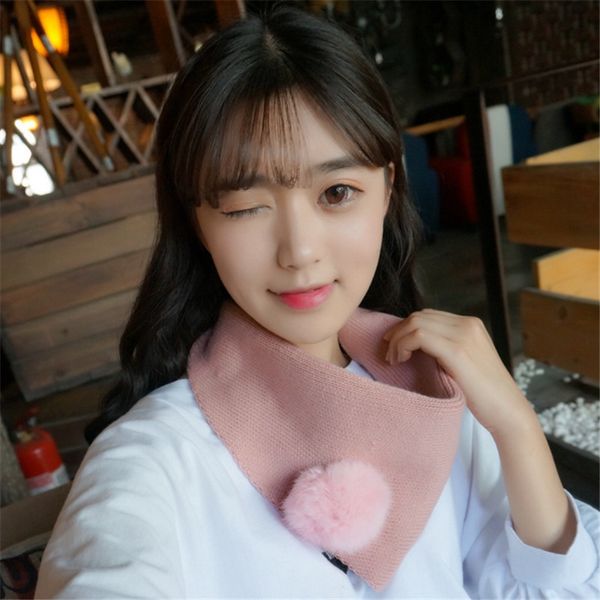 autumn and bib girl winter student knitting wool triangle girl cute rabbit hair ball scarf, Blue;gray
autumn and bib girl winter student knitting wool triangle girl cute rabbit hair ball scarf, Blue;gray