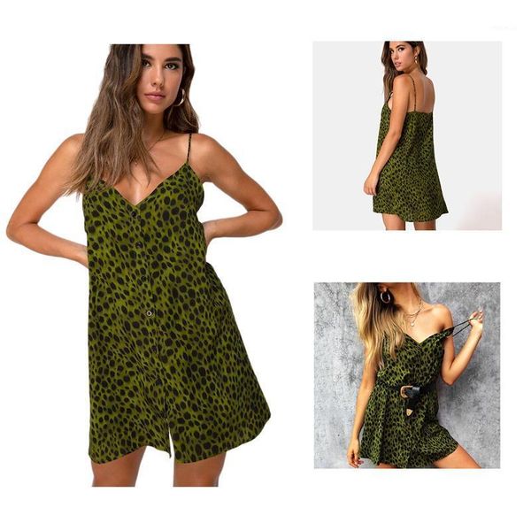 leopard print spaghetti strap dress women summer sleeveless v-neck loose mini backless casual dresses, Black;gray
leopard print spaghetti strap dress women summer sleeveless v-neck loose mini backless casual dresses, Black;gray