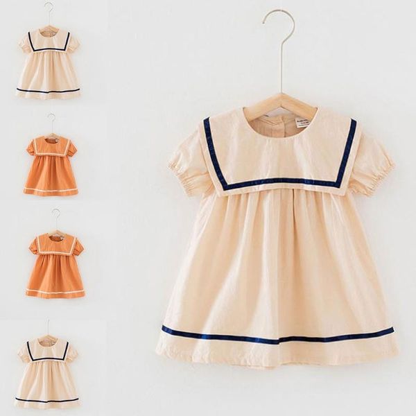 girl's dresses toddler baby girls college navy style lapel striped button short sleeve dress, Red;yellow
girl's dresses toddler baby girls college navy style lapel striped button short sleeve dress, Red;yellow