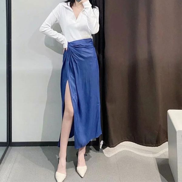skirts women high waist satin midi long skirt ruched twist knotted asymmetrical hem split solid color party clubwear, Black
skirts women high waist satin midi long skirt ruched twist knotted asymmetrical hem split solid color party clubwear, Black