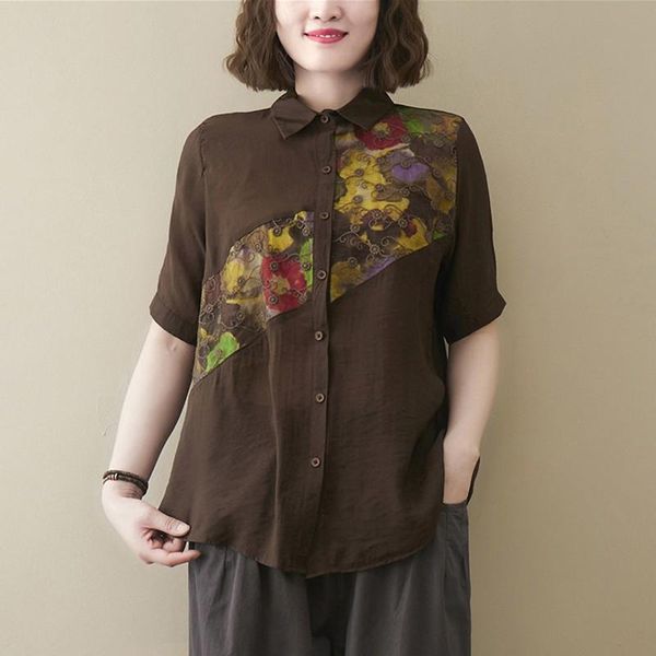 women's blouses & shirts women summer loose casual arrival 2021 vintage style patchwork lace floral print female short sleeve b263, White
women's blouses & shirts women summer loose casual arrival 2021 vintage style patchwork lace floral print female short sleeve b263, White