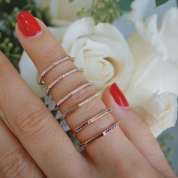 wedding rings geometric hexagon ring white rainbow cz size 5 6 7 8 simple eternity band stack set, Slivery;golden
wedding rings geometric hexagon ring white rainbow cz size 5 6 7 8 simple eternity band stack set, Slivery;golden