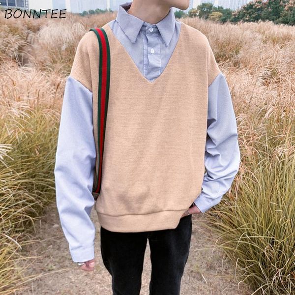 duixinju men's sweaters men sweater fake 2 pieces patchwork pullovers spring turn-down collar ins trendy male loose designs teenager st, White;black
duixinju men's sweaters men sweater fake 2 pieces patchwork pullovers spring turn-down collar ins trendy male loose designs teenager st, White;black