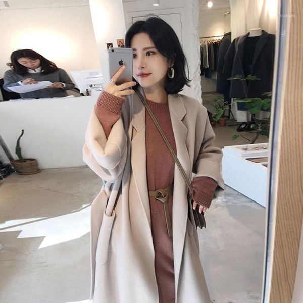 women's wool & blends autumn winter woolen coat women knitted cardigan sweater ladies long sleeve slim belt single breasted soft female, Black
women's wool & blends autumn winter woolen coat women knitted cardigan sweater ladies long sleeve slim belt single breasted soft female, Black