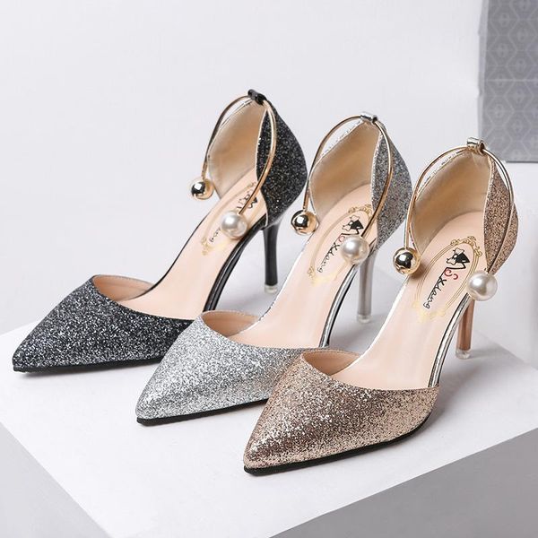 2021 new women fashion silver pearl high heel pumps bridal wedding golden heel shoes women sandals, Black
2021 new women fashion silver pearl high heel pumps bridal wedding golden heel shoes women sandals, Black