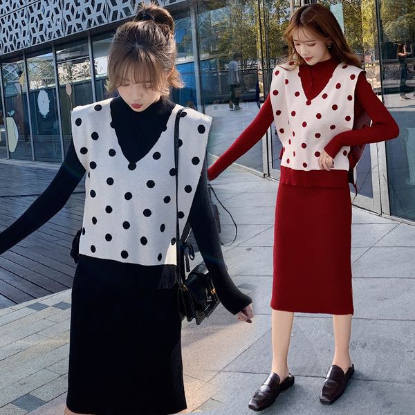 2021 new two piece women sets red dot print vest knitted winter knit long sleeve es 2 pieces sweater set opku aif7, Black;gray
2021 new two piece women sets red dot print vest knitted winter knit long sleeve es 2 pieces sweater set opku aif7, Black;gray