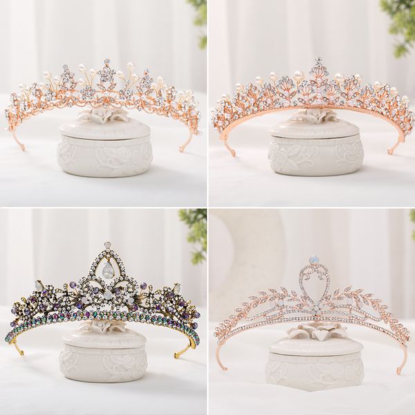 trendy rose gold silver color crystal princess crown wedding tiara bridal diadem party jewelry wedding hair accessories handmadedio chan con, White;golden
trendy rose gold silver color crystal princess crown wedding tiara bridal diadem party jewelry wedding hair accessories handmadedio chan con, White;golden
