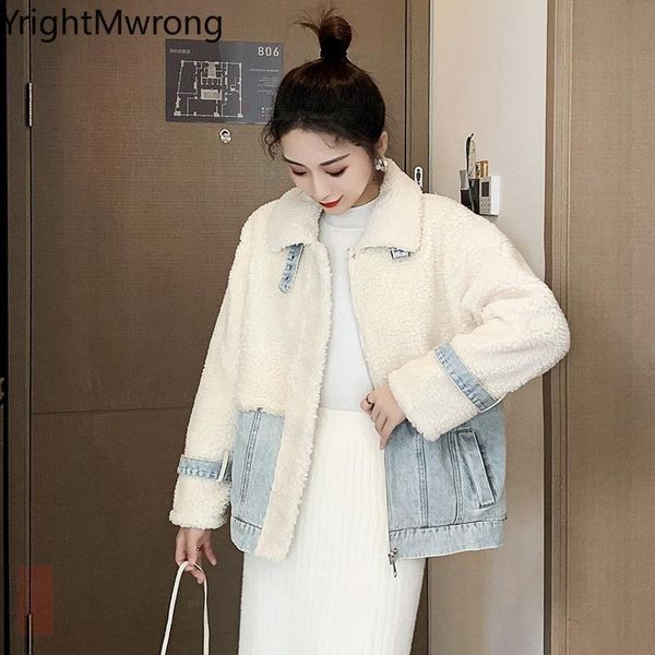 women's jackets imitated lamb plush fleece warm faux fur zip up jean jacket winter clothes women denim coat fashion windbreaker colorbl, Black;brown
women's jackets imitated lamb plush fleece warm faux fur zip up jean jacket winter clothes women denim coat fashion windbreaker colorbl, Black;brown