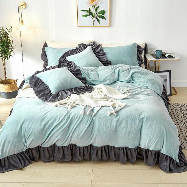 bedding sets green pink yellow white girl set warm velvet flannel fleece cover duvet bed plush short ruffles black skirt pillowcases
bedding sets green pink yellow white girl set warm velvet flannel fleece cover duvet bed plush short ruffles black skirt pillowcases