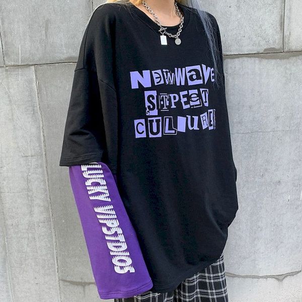 two-piece shirt harajuku punk bf wind loose letter printing thread of sleeves male and female t-shirts 5e3d, White
two-piece shirt harajuku punk bf wind loose letter printing thread of sleeves male and female t-shirts 5e3d, White