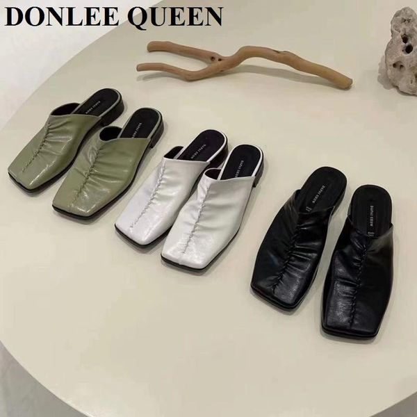 2021 new brand women slippers square toe mule shoes flat heel slides outside beach flip flops pleated slipper mujer, Black
2021 new brand women slippers square toe mule shoes flat heel slides outside beach flip flops pleated slipper mujer, Black