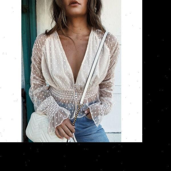 2021 summer women blouses see through sxey mesh blouses deep v neck long sleeve sheer blouse shirt ladies dot transparent, White
2021 summer women blouses see through sxey mesh blouses deep v neck long sleeve sheer blouse shirt ladies dot transparent, White