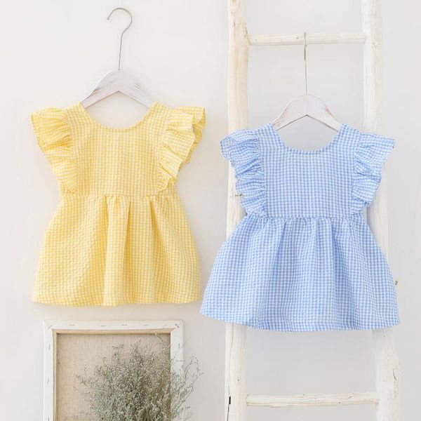 girl's dresses summer girls dress plaid casual sleeveless party princess cute baby infant clothing toddler, Red;yellow
girl's dresses summer girls dress plaid casual sleeveless party princess cute baby infant clothing toddler, Red;yellow