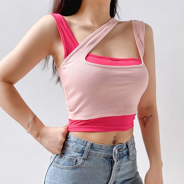 2021 new shoulder strap, fashion, female, sexy, irregular, short vest, uniform color, artificial two-piece set, summer 4wlv, White
2021 new shoulder strap, fashion, female, sexy, irregular, short vest, uniform color, artificial two-piece set, summer 4wlv, White