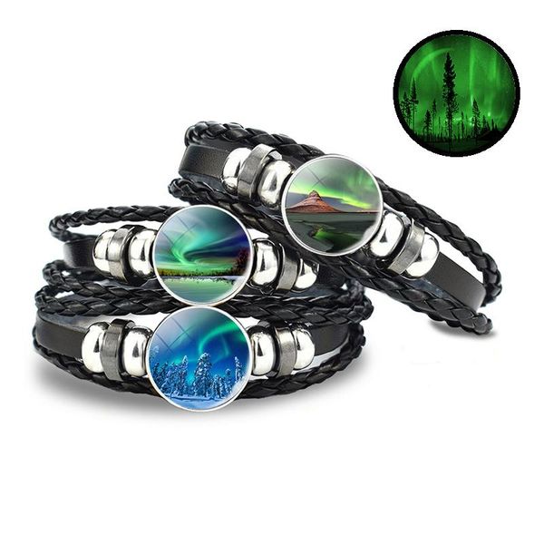 tennis northern lights black braided leather bracelet men luminous button glow in the dark astronomy handwoven lover gifts, Golden;silver
tennis northern lights black braided leather bracelet men luminous button glow in the dark astronomy handwoven lover gifts, Golden;silver