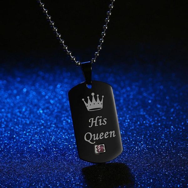 pendant necklaces casual stainless steel gifts decorative accessories tag jewelry valentines day her king and his queen couple necklace, Silver
pendant necklaces casual stainless steel gifts decorative accessories tag jewelry valentines day her king and his queen couple necklace, Silver
