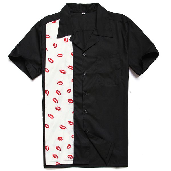 2021 new lip print short sleeve summer cotton rockabilly shirt men big size mens casual shirts kiss pattern clothing 4so7, White;black
2021 new lip print short sleeve summer cotton rockabilly shirt men big size mens casual shirts kiss pattern clothing 4so7, White;black
